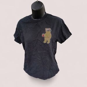 💕$3 Bundled Women's Black T-Shirt with Thug Life Bear Graphic